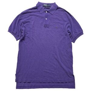 90s POLO RALPH LAUREN men's purple/green embroidered SS polo tee, M.